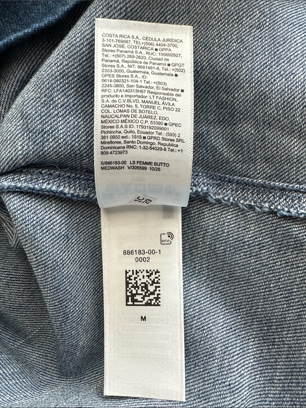 NWT 100% Cotton Old Navy Blue Denim Peasant Button-Front Blouse Size Medium. - Picture 12 of 14